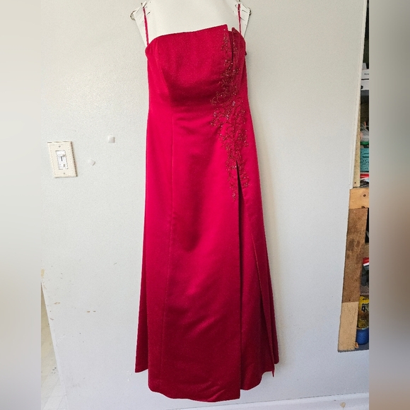 Michaelangelo Prom Dress Maxi Gown Sz 10 Red Y2K Whimsigoth Vampy Dark Romantic - Picture 1 of 11